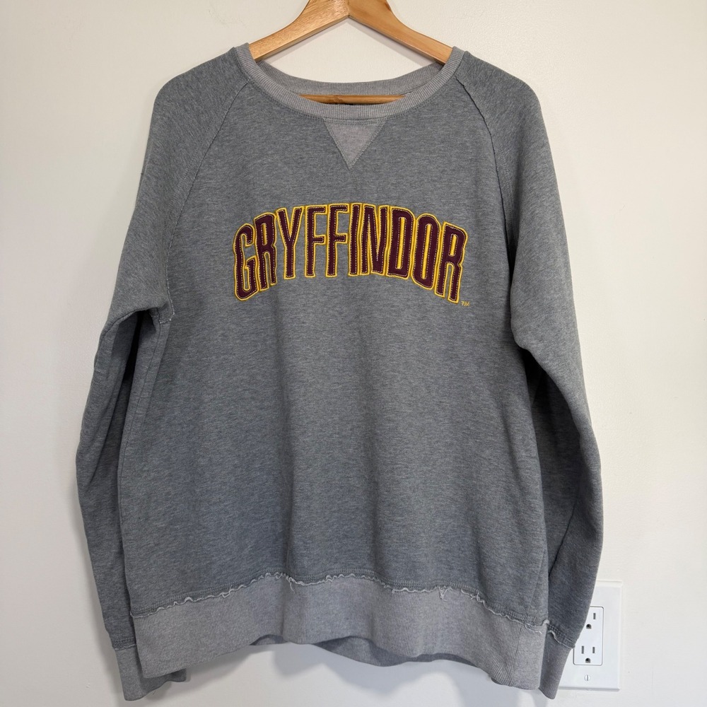 Harry Potter Gryffindor Sweatshirt Unisex XL Gray Universal Studios Pullover